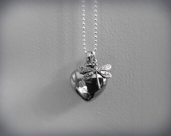 Cremation Jewelry Unique heart cremation urn memorial for ashes hair funeral flowers or a special note dragonfly loss of mom