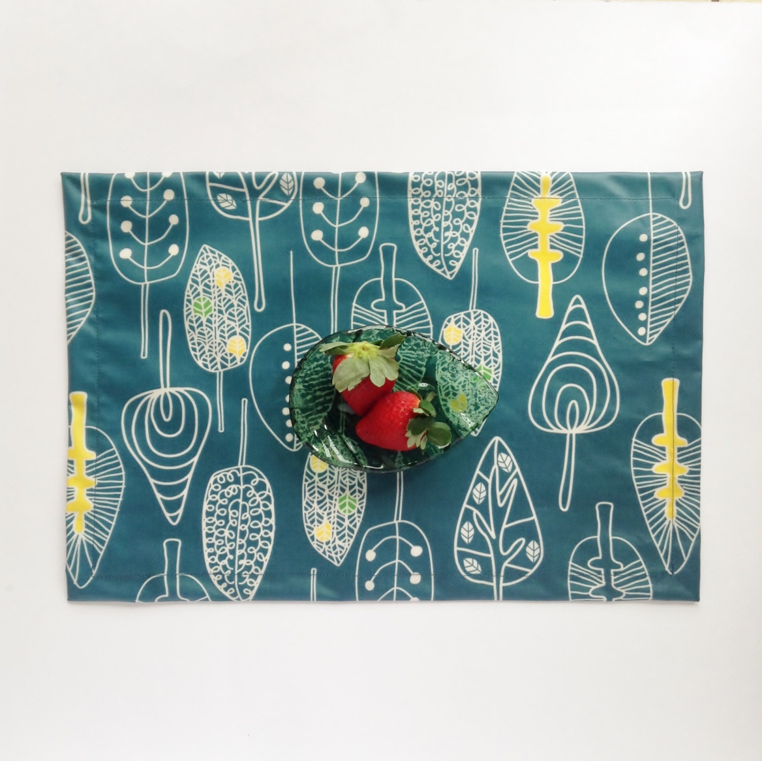 Teal Placemat Wipe Clean Table Mat Laminated by moonroomkids