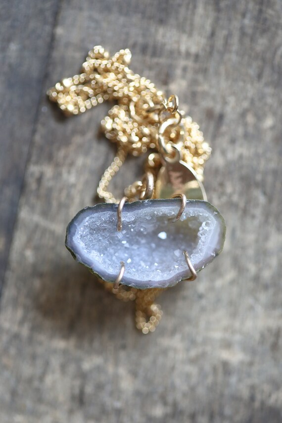 Geode Necklace Tabasco Geode Jewelry OOAK by AmuletteJewelry