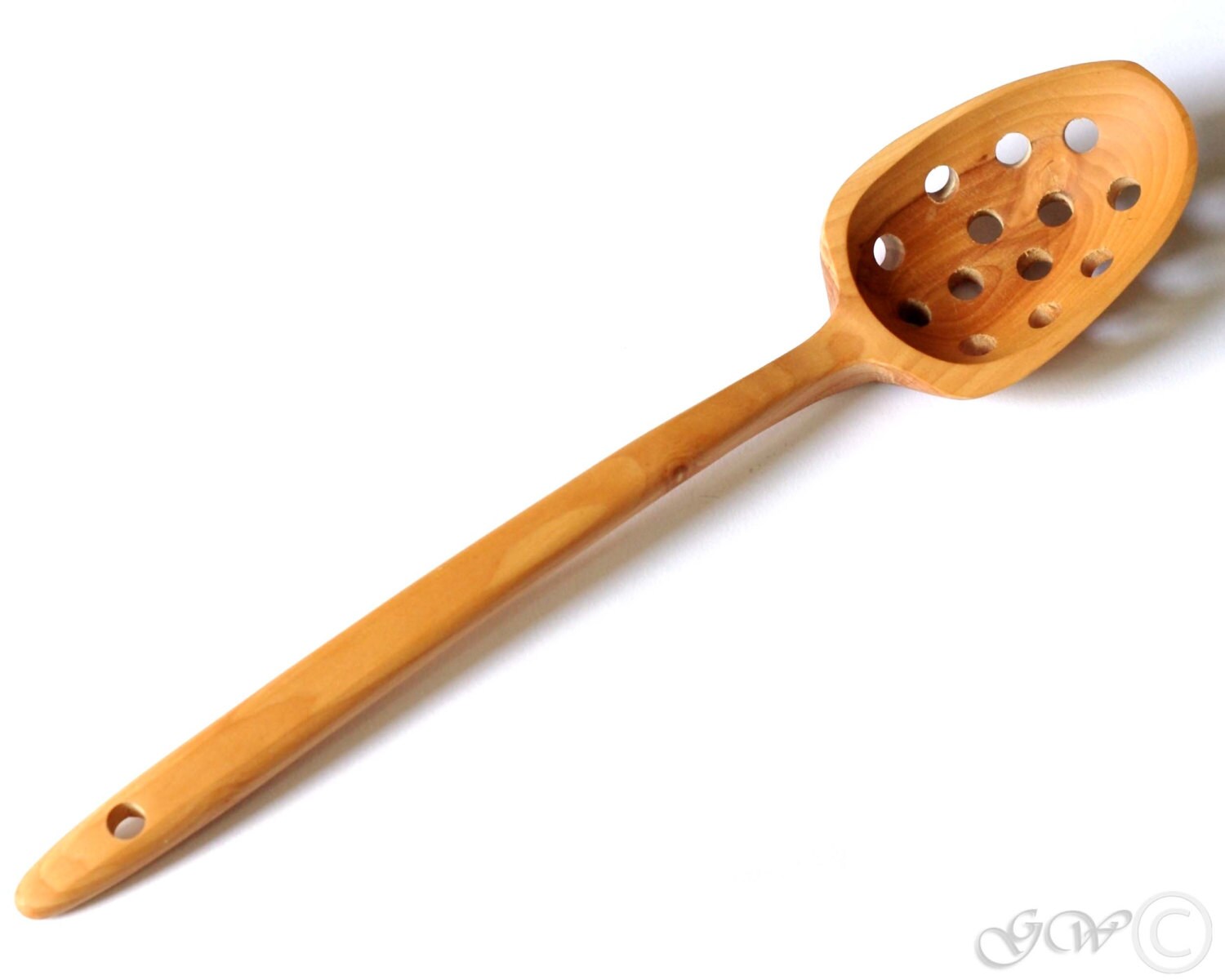 Hand Carved Wooden Spoon Colander Spoon Strainer Spoon