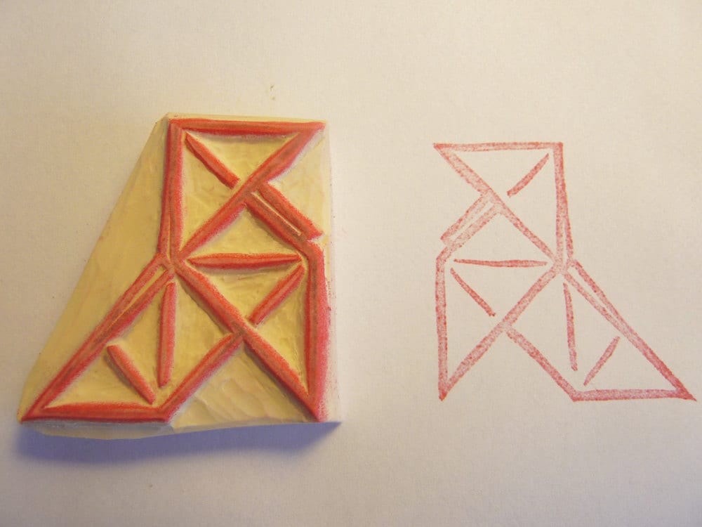 Tampon "cocotte" origami par Kraftille