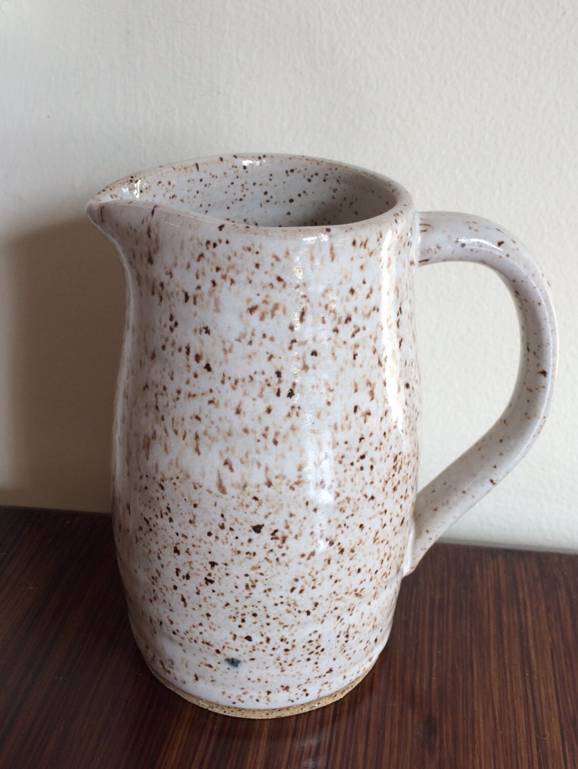 White speckled Ceramic Pitcher by RootAndWander on Etsy