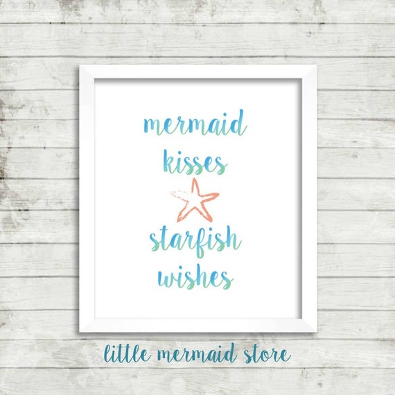 Download Mermaid Kisses Starfish Wishes Printable Instant Download