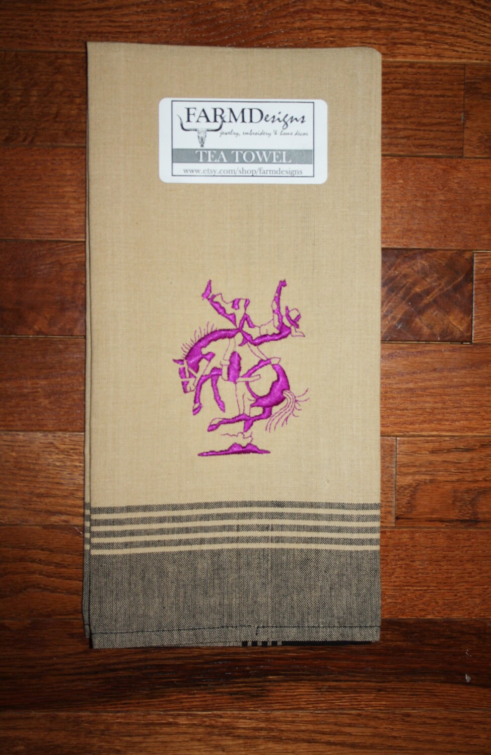 western tea towel bronc rodeo kitchen towel bronc decor