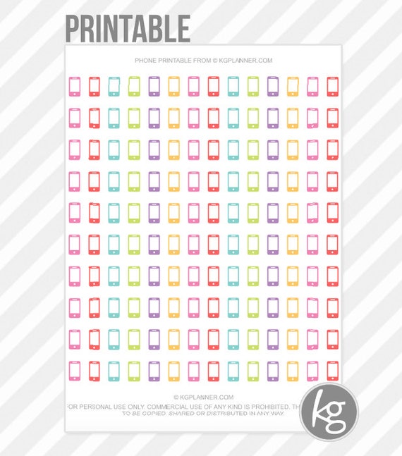 phone pdf printable planner stickers for erin condren by kgplanner