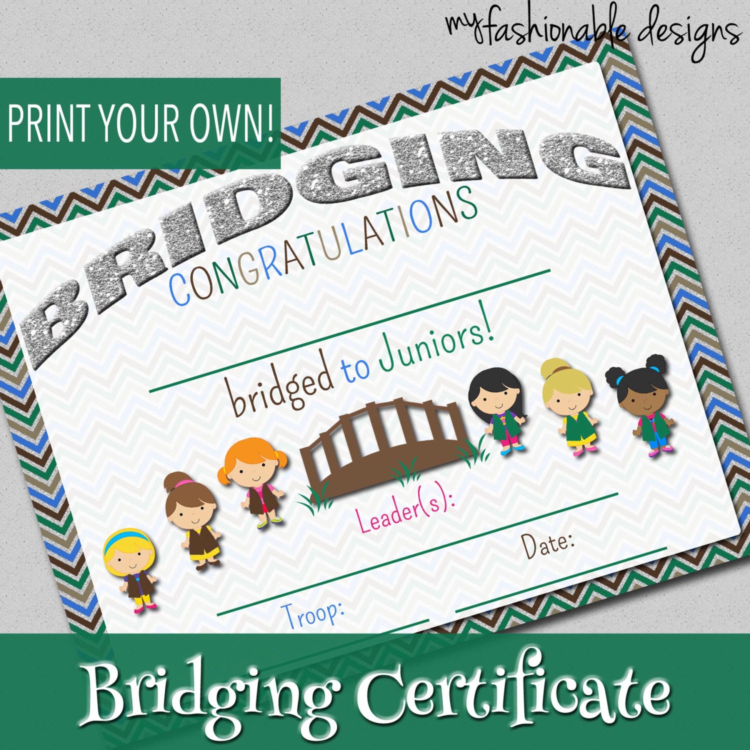 Bridging Certificate Print Your Own by MyFashionableDesigns