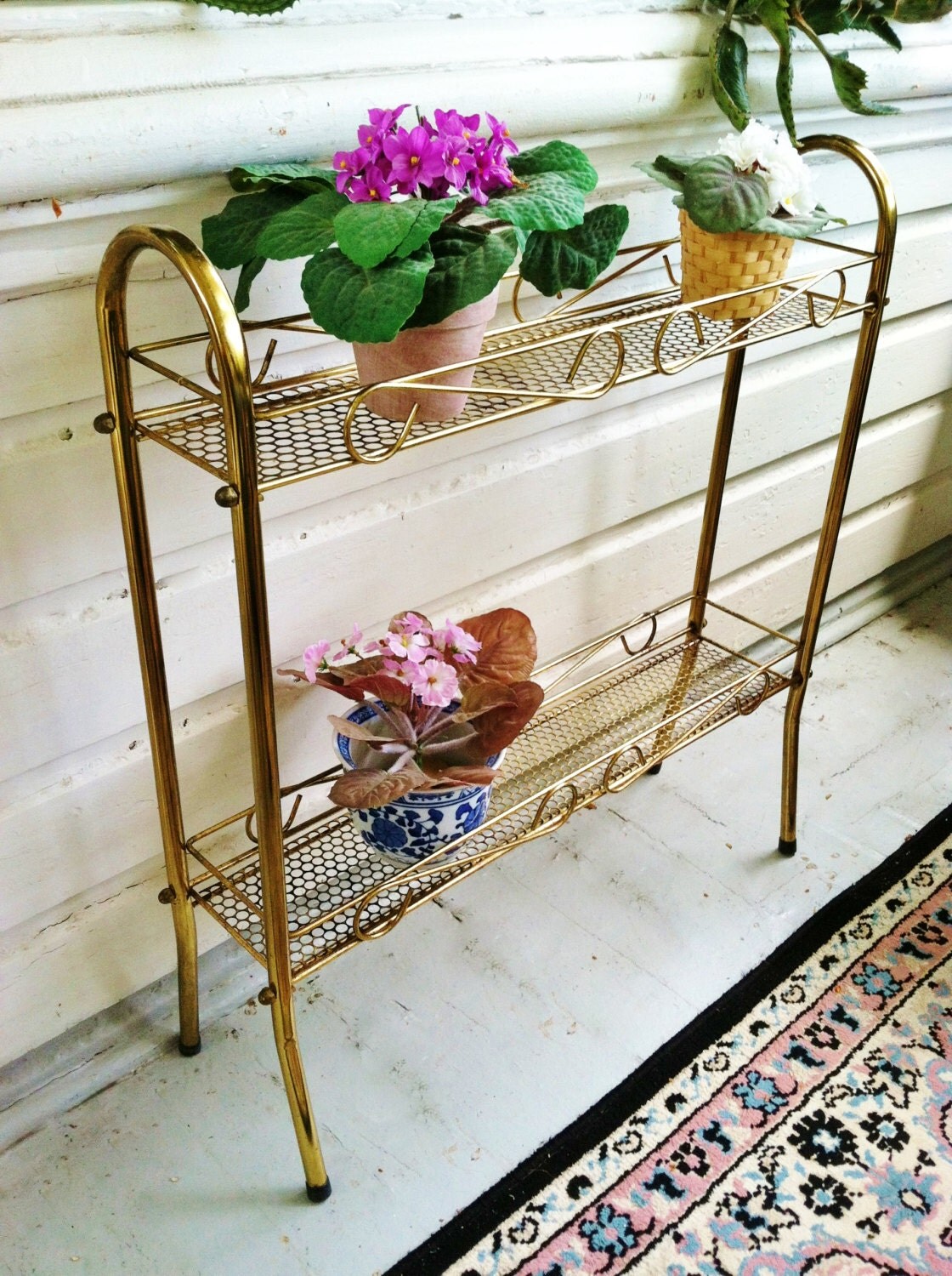 Vintage METAL PLANT STAND Potted Plant Holder Indoor Plant