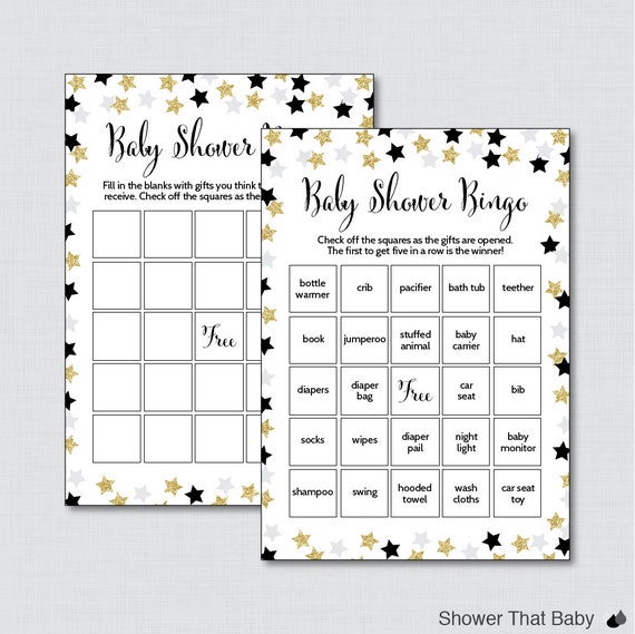 Star Baby Shower Bingo Cards Printable Blank Bingo Cards AND Star Baby Shower Bingo Cards Printable Blank Bingo Cards AND