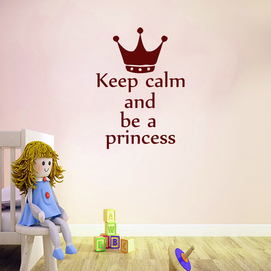 Wall Decals Keep calm and be a princess Quote Decal by CozyDecal