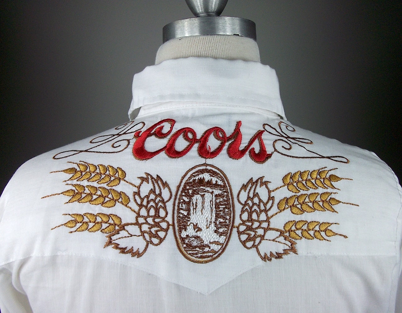 70s Coors Beer Embroidered Western Pearl Snap by BlueVelvetAustin