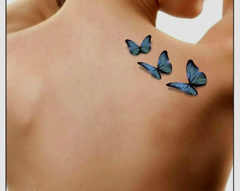 Temporary Tattoo 3D Butterflies Fake Tattoo Flying Butterfly Thin Durable Realistic