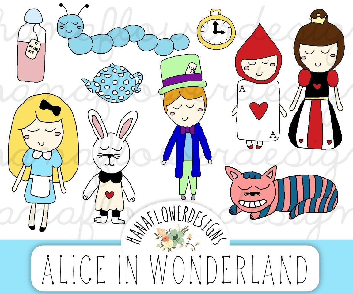 Alice In Wonderland Clipart: Alice Clip Art By Hanaflowerdesigns