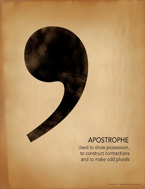 Apostrophe Writing Punctuation and Grammar Motivational Art
