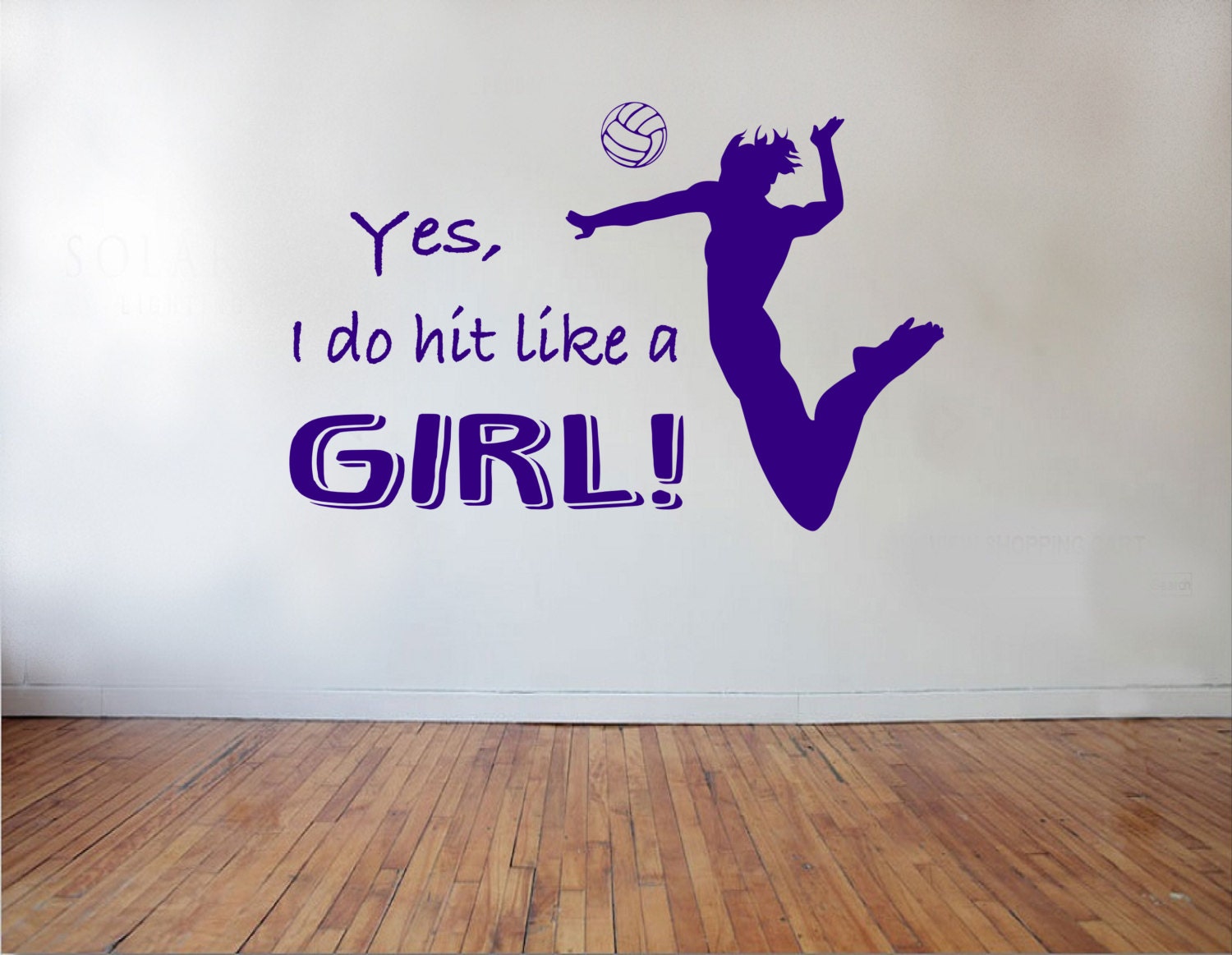 Yes I do hit like a girl volleyball wall decal sports