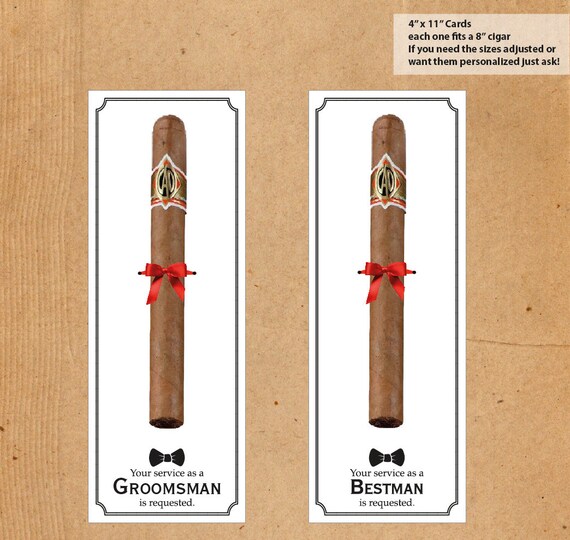 Cigar Card Wedding Party Asking to be a by DesignsByLindsayy