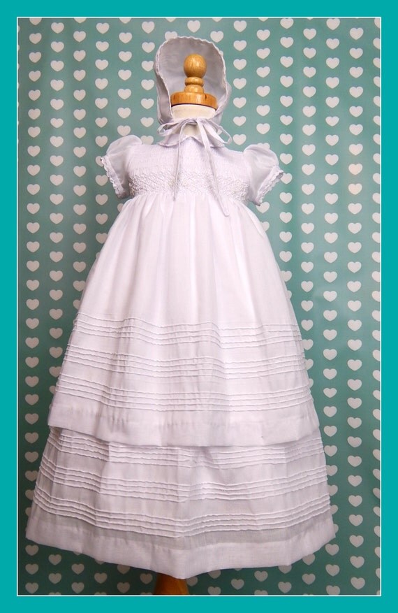 Baby christening gowns, christening dresses, christening outfits, antique christening gowns, cotton christening gown, handmade, smocked