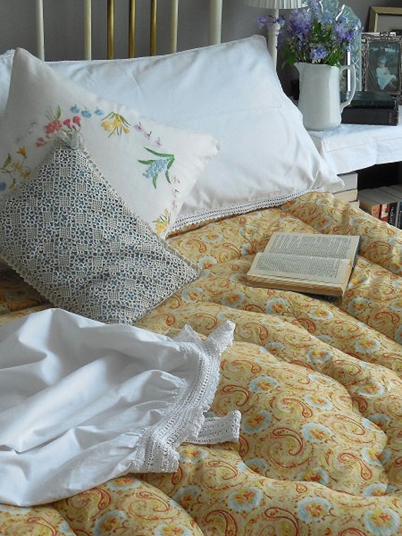 Stunning double vintage feather eiderdown quilt by EmmaAtLHV