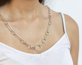 Sterling Silver Necklace - 925 Silver Necklace - Sterling Silver Link Necklace - Sterling Silver Chain Necklace - Gift for Her