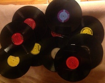 VINYL RECORDS - lot of 10 - records only - crafting, bowls, clocks - dislay -!