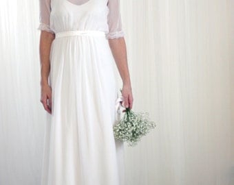 Silk Chiffon Vintage Inspired Wedding Dress