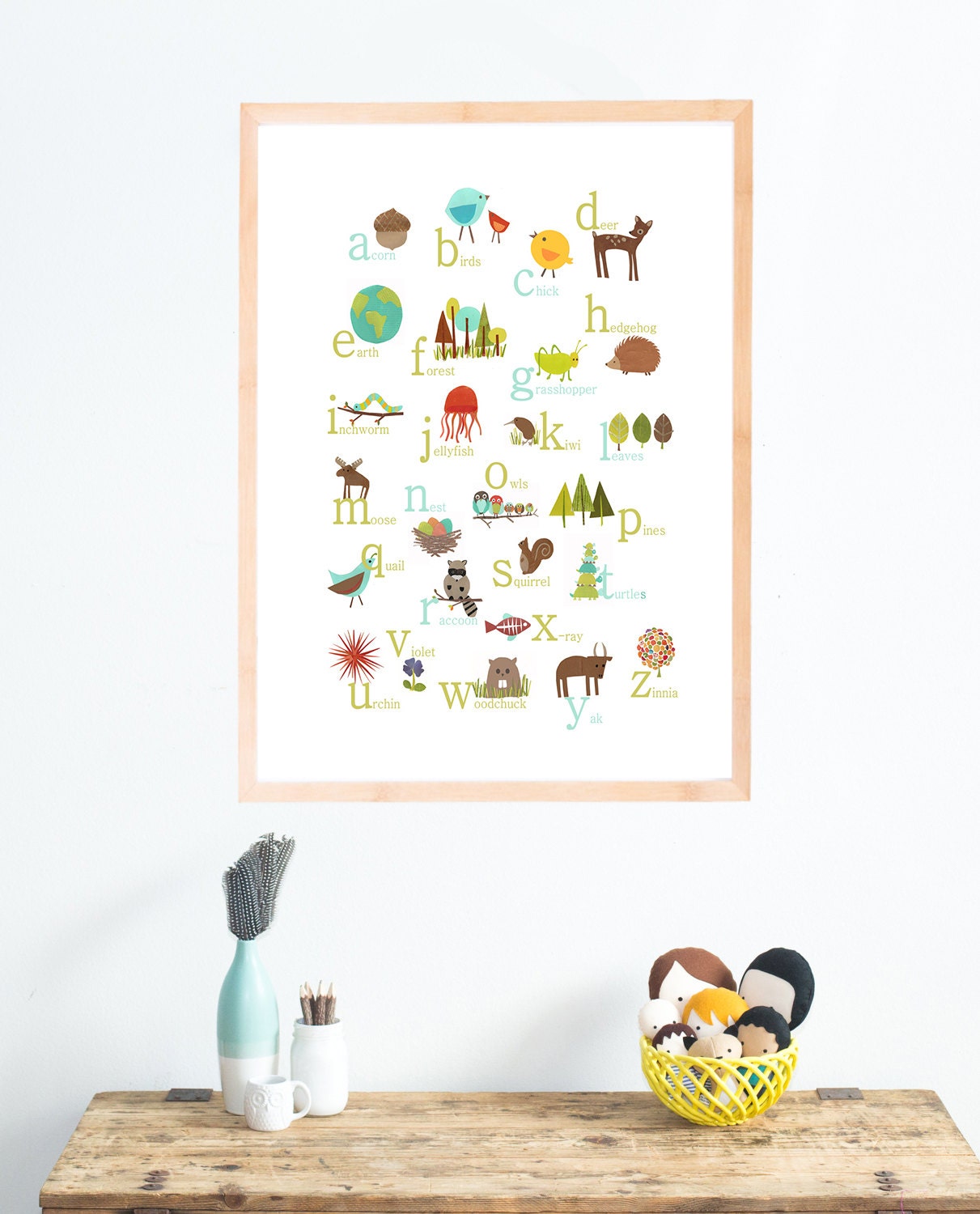 Nature Themed English Alphabet 18X24 Poster by ChildrenInspire