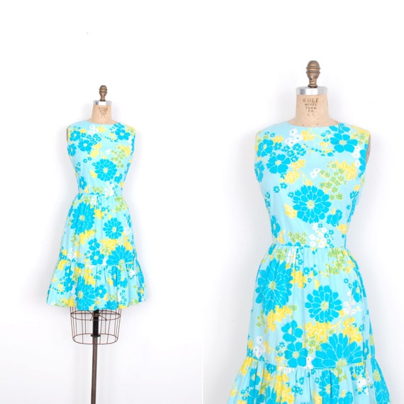 Vintage 1960s Dress / 60s Lilly Pulitzer Floral Print Cotton