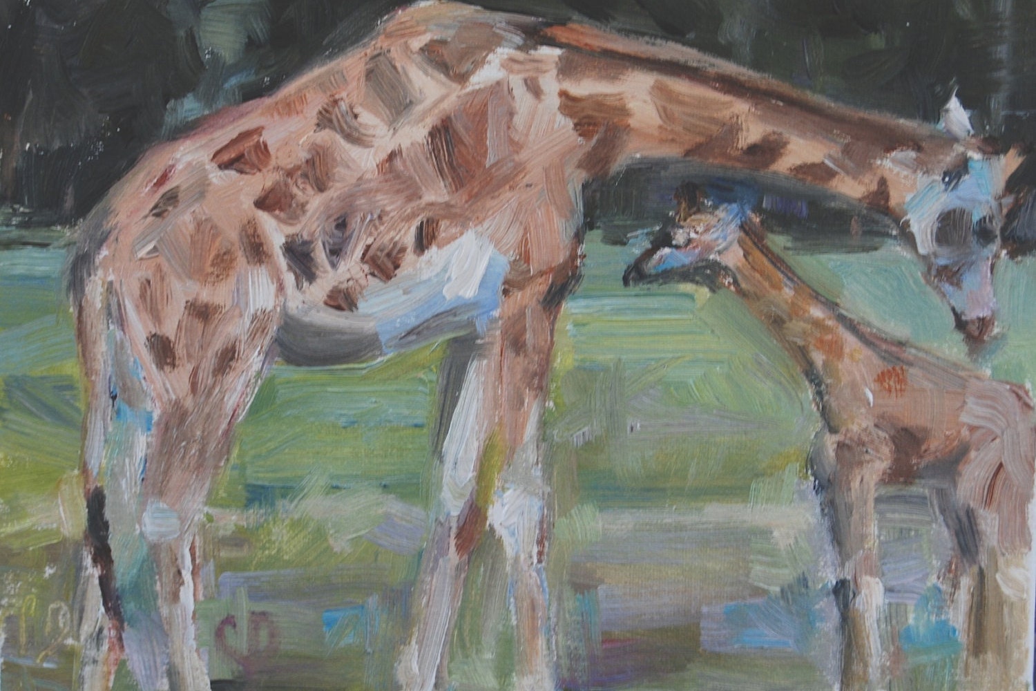 giraffe painting zoo animals nursery art baby by CarolDeMumbrumArt