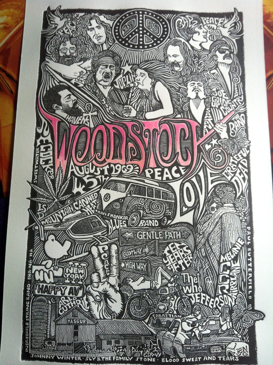 Woodstock Letterpress Print by Posterography by Posterography