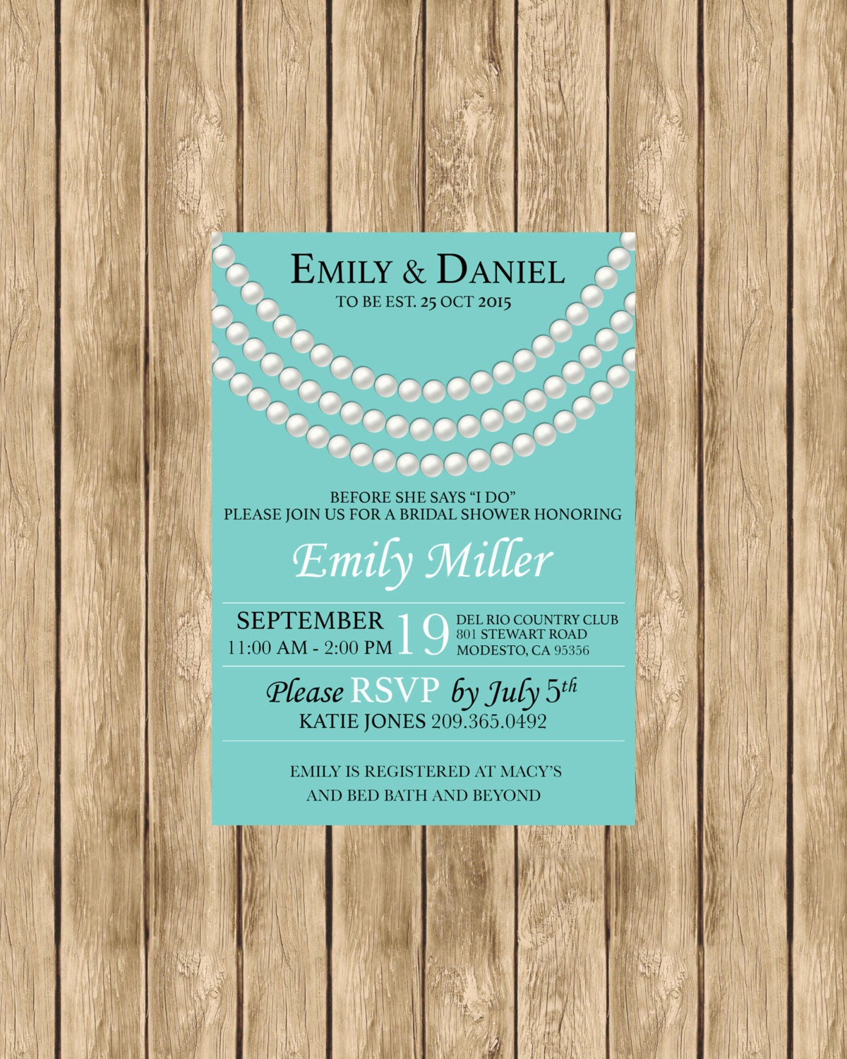 Tiffany Themed Bridal Shower Invitation By Designsbyjessiev