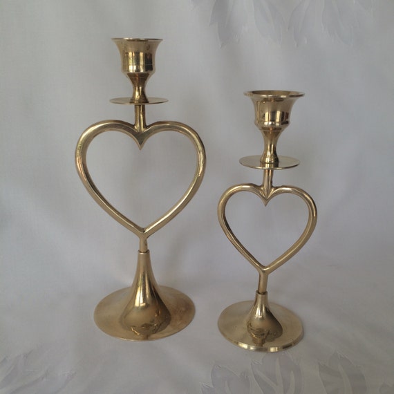 Brass Candle Holders Heart Shaped Indian Brass Romantic