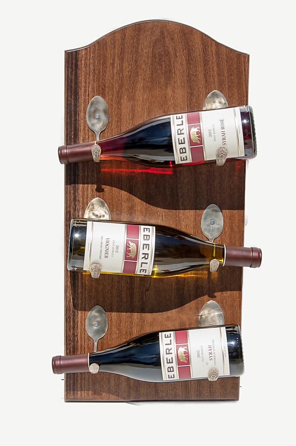 Wall Mounted Wine Rack Silver Plated Spoons