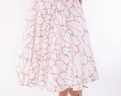 Circle Skirt Printed in Original Floral Pattern // Midi // Made from Italian Cotton // Limited Edition // Color: Red