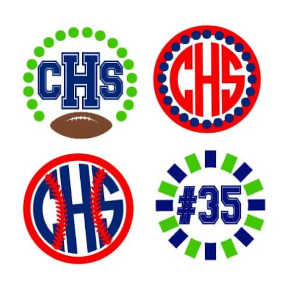 Sports Monogram Frames instant download cut file for cutting