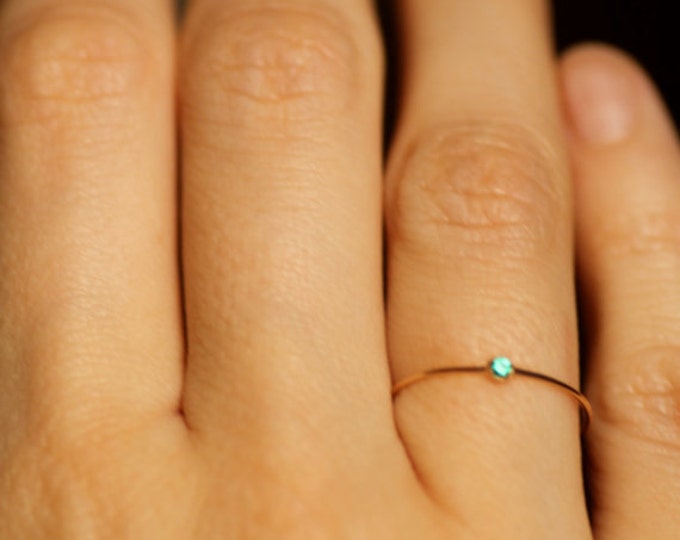 Peridot Gold Ring Natural Stone May Birthstone Simple Wedding Minimalist Dainty Engagement Gemstone Jewelry Stackin...