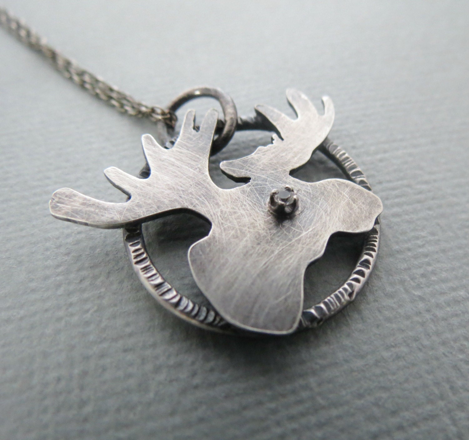 Sterling Silver Moose Necklace Woodland Jewely Silver