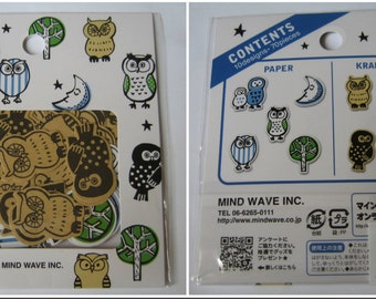 Brand New Mind wave owl stickers (10 designs, 70 pieces)