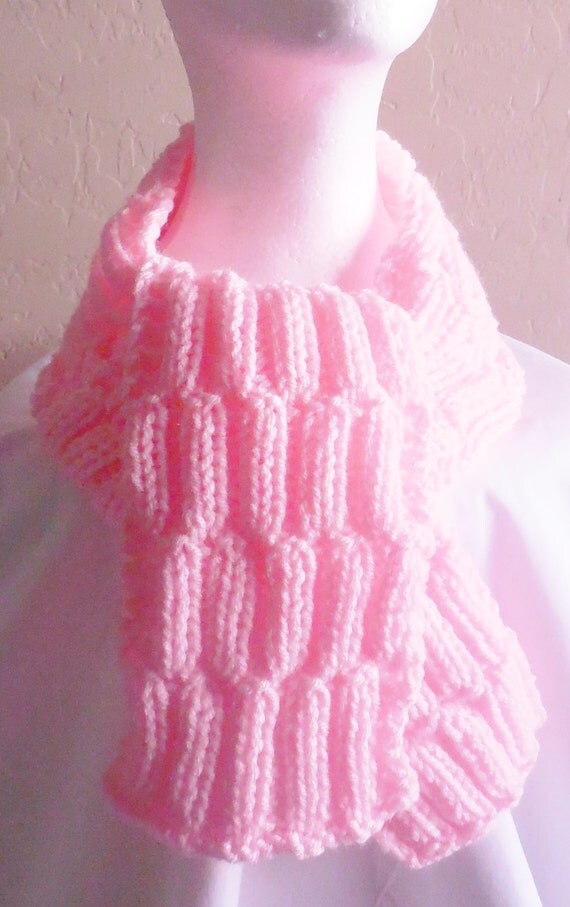 Pink Scarf Knit Baby Scarf Baby Girl Scarf by OnlyKnittedScarves