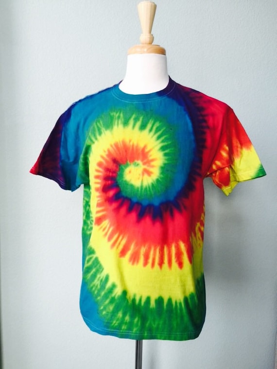 Unisex Bright Colored Rainbow Swirl Tie Dye T Shirt By Kyzam 