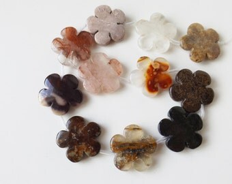Multi gemstone 30 mm flower beads ( #J1304)