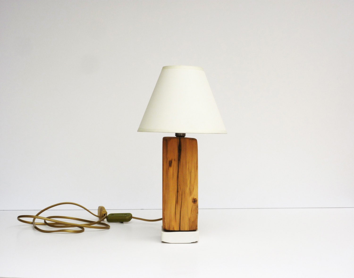 Tower. Unique handcrafted concrete base table lamp from
