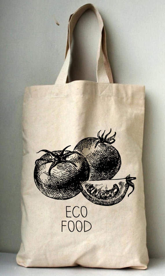 Tomato ECO Food Canvas Tote bag Printed Cotton Canvas Bag.