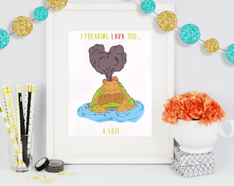 I Lava you a lot, Poster Print, Gift for her, Gift for him, Christmas Gift, Poster Art, Glitter Artwork, Holiday Gifts, Anniversary Gift