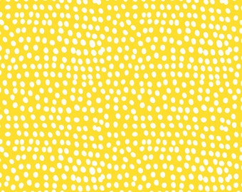 Dashwood Studio Flurry - yellow Polka Dots Fabric Fat Quarters 100% cotton quilting dressmaking UK Shop