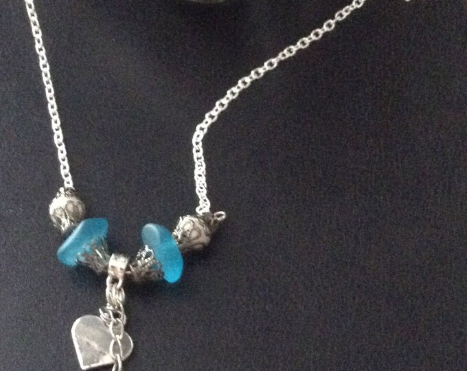 Blue Beach Glass Necklace...originally 25.00