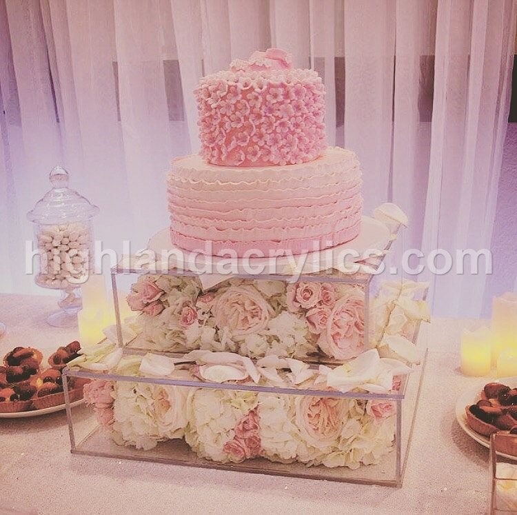 Clear Acrylic Cake Stand Box Removable Lids by HighlandAcrylics