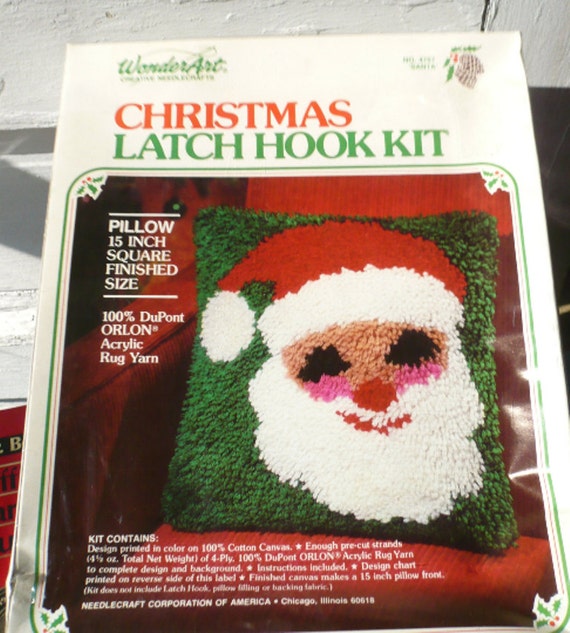 Christmas Santa Latch Hook Kit Sealed in Box by ShopHereVintage2