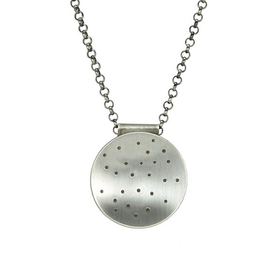 Seeing Spots Silver Round Necklace
