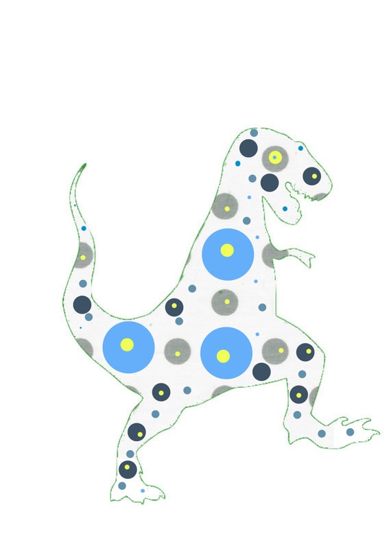 TREX dino Polka dots Nursery Print wall art by DreamMoreNursery