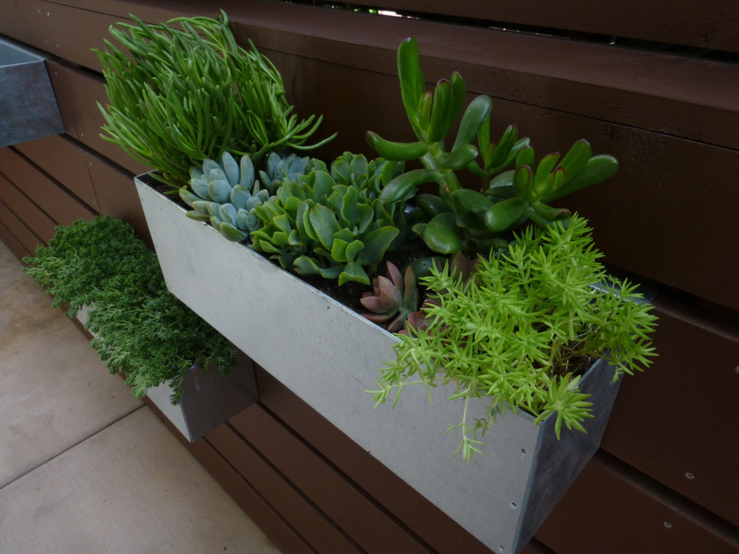 Metal Hanging Planter Box Horizontal Fence Planter Succulent 7223