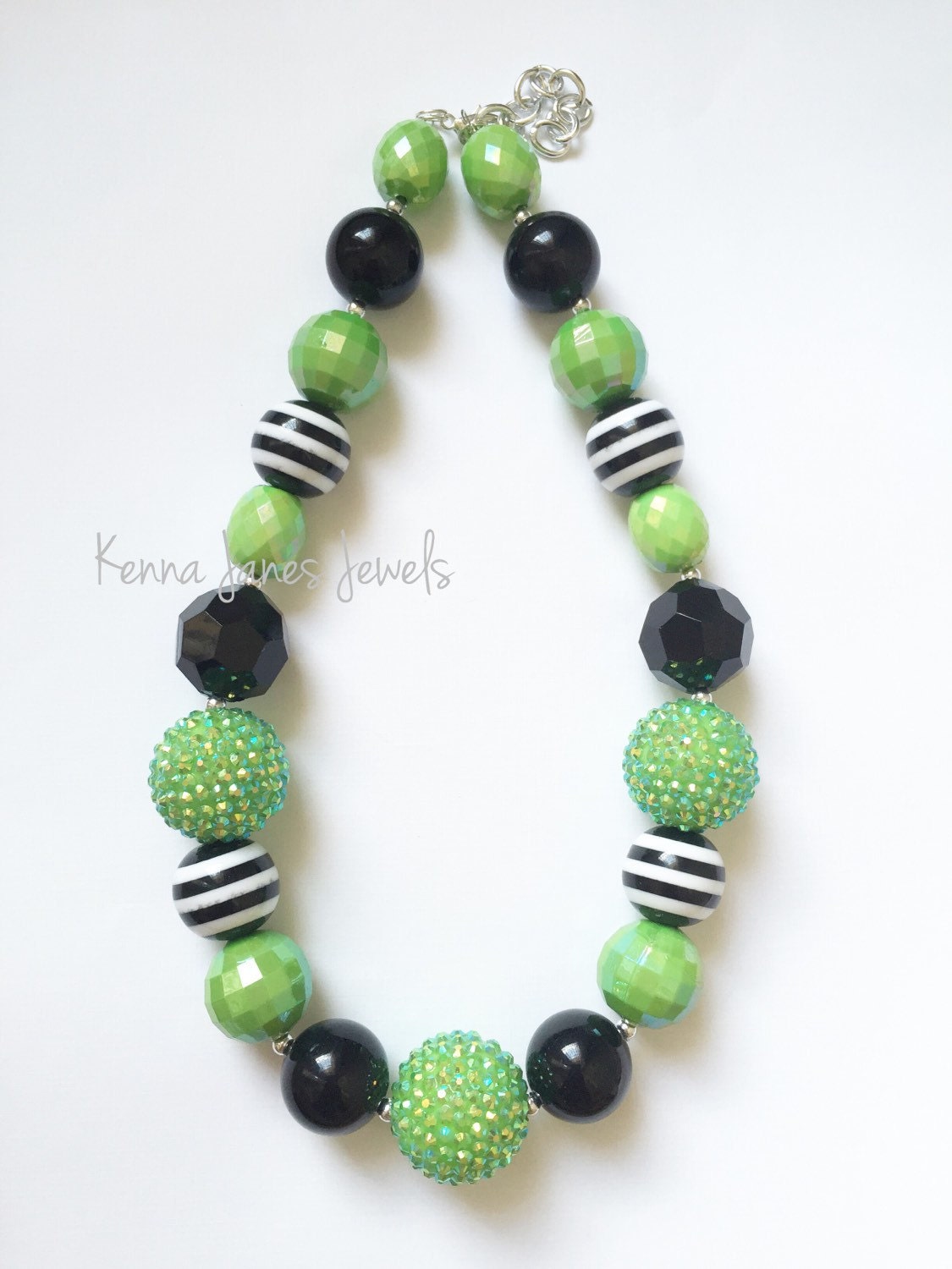 Lime Green and Black Necklace
